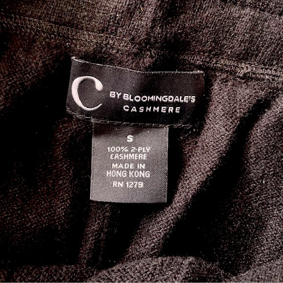 C by Bloomingdale’s black 100% cashmere joggers - Picture 3 of 5